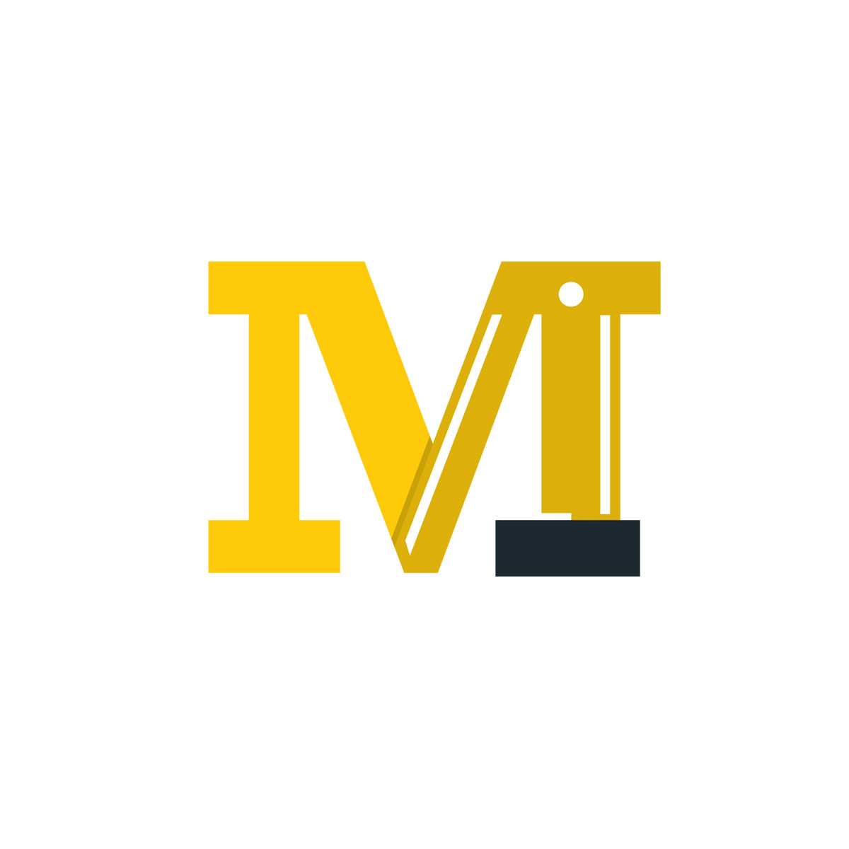 letter-m Excavator monogram logo icon