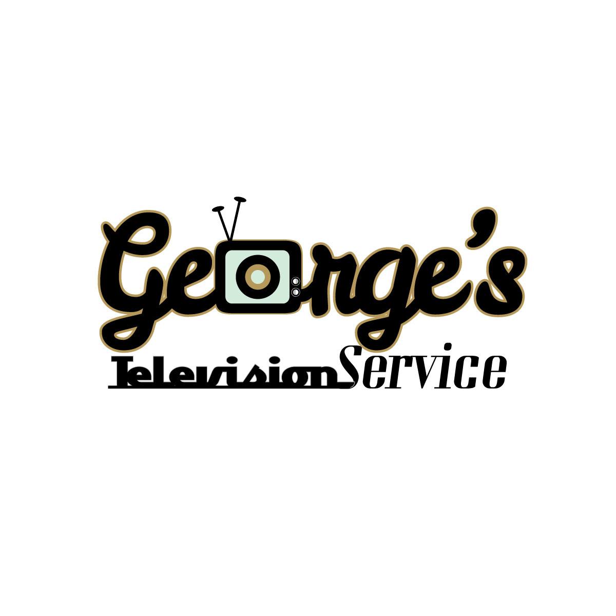 george tv repair typographic logo