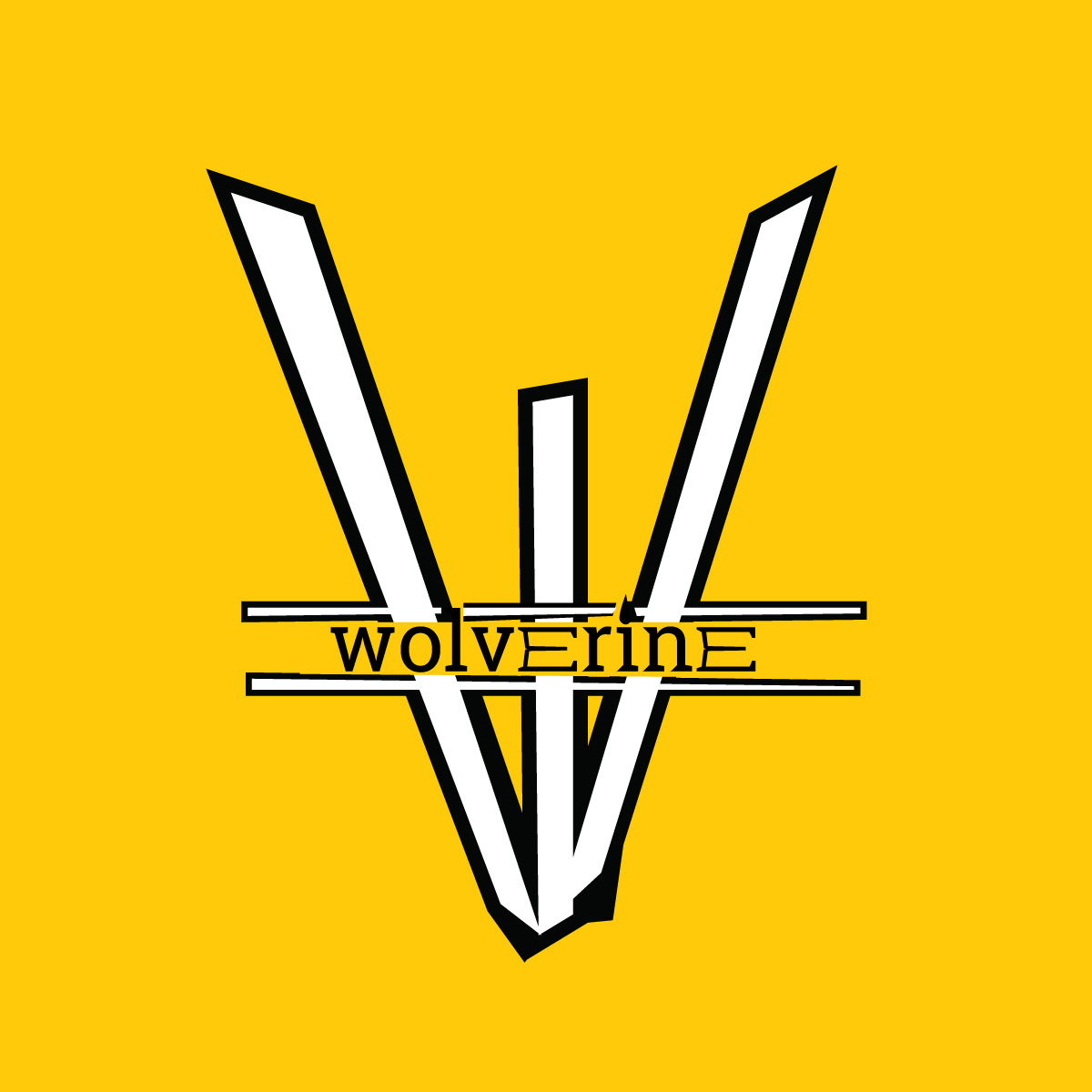 wolverine letter W typographic logo identity